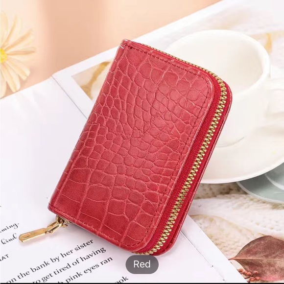 Bags Zip Around Card Holder Simple Faux Leather Coin Purse With Card